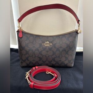 Coach Clara Brown Red Shoulder Bag